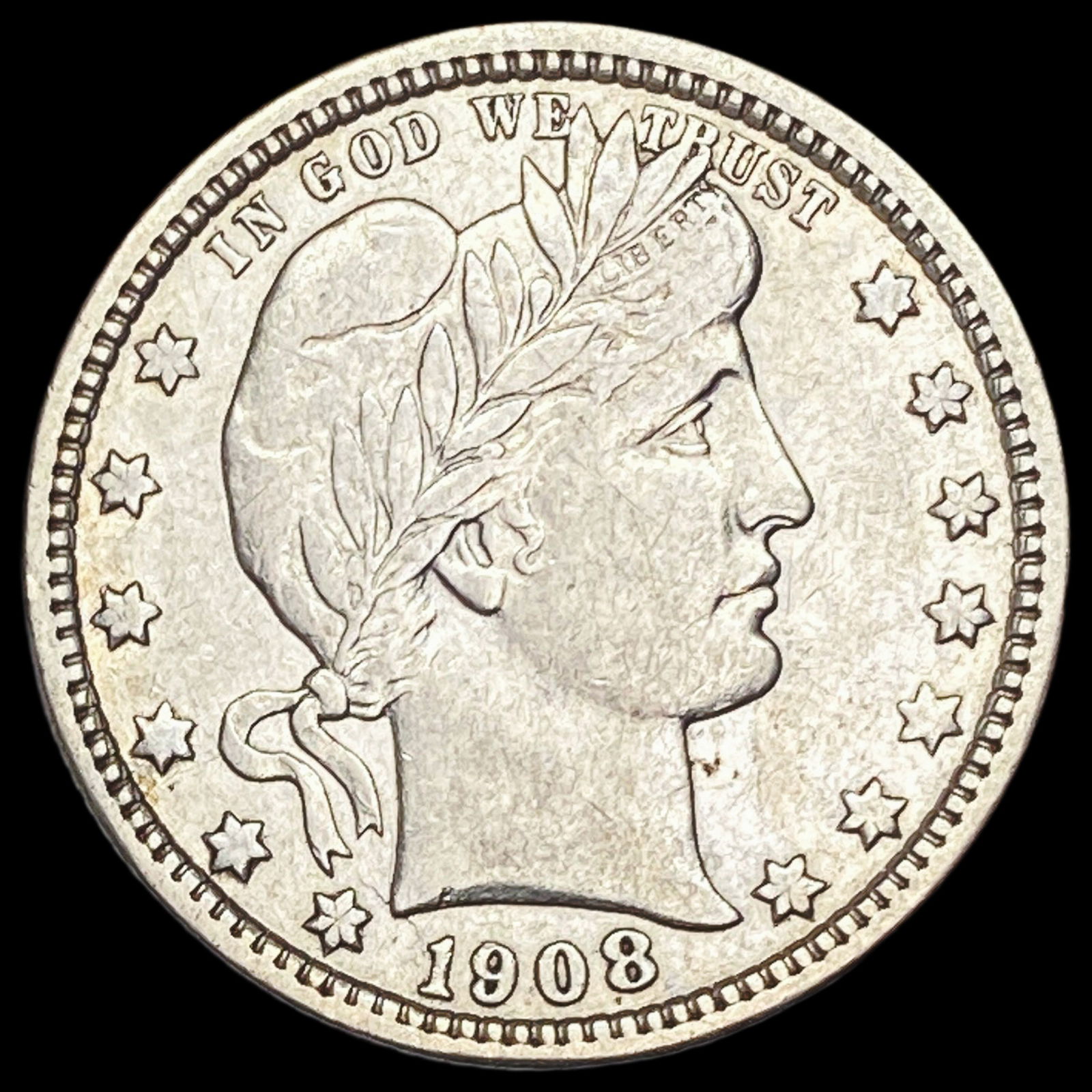 1908-D Silver Barber Quarter CLOSELY UNCIRCULATED (1 of 2)