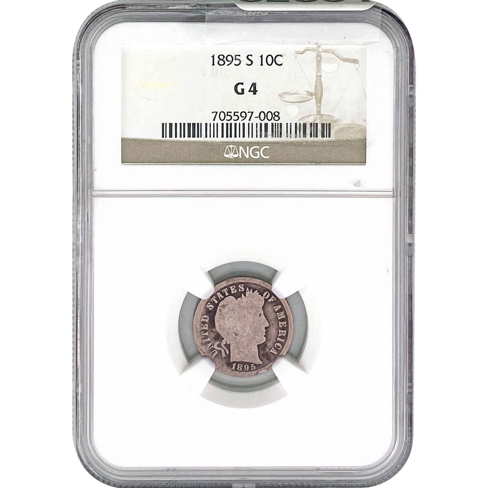 1895-S Barber Dime NGC G4 (1 of 2)