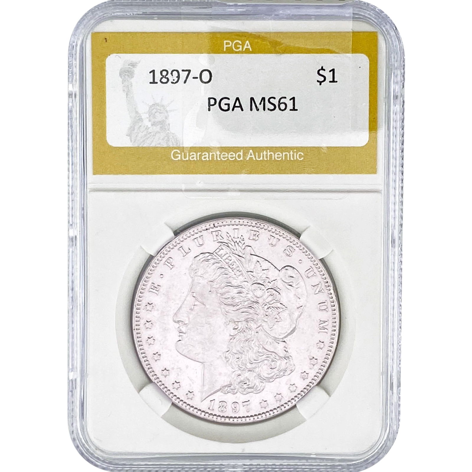 1897-O Morgan Silver Dollar PGA MS61: 1897-O Morgan Silver Dollar PGA MS61