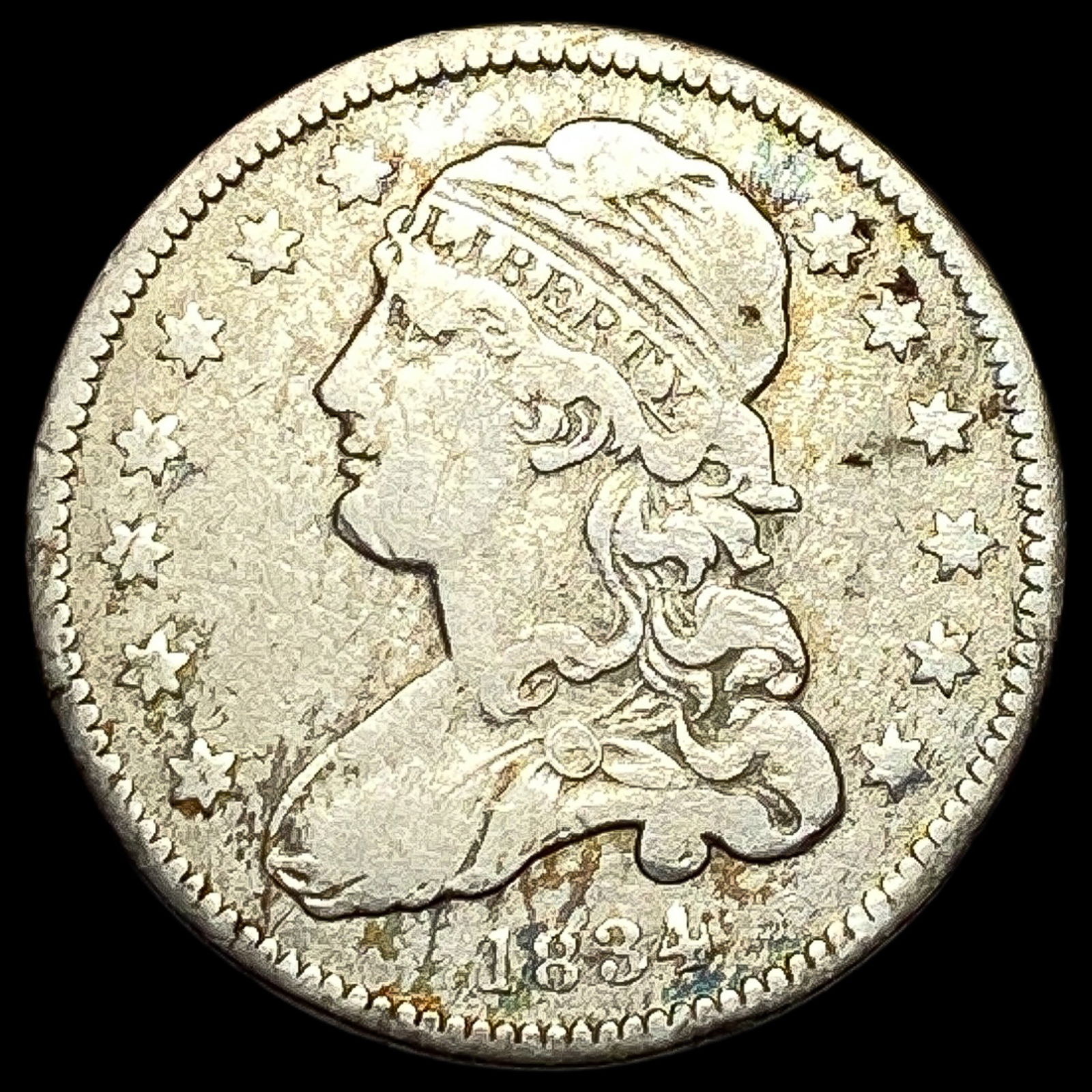 1834 Silver Capped Bust Quarter LIGHTLY CIRCULATED (1 of 2)