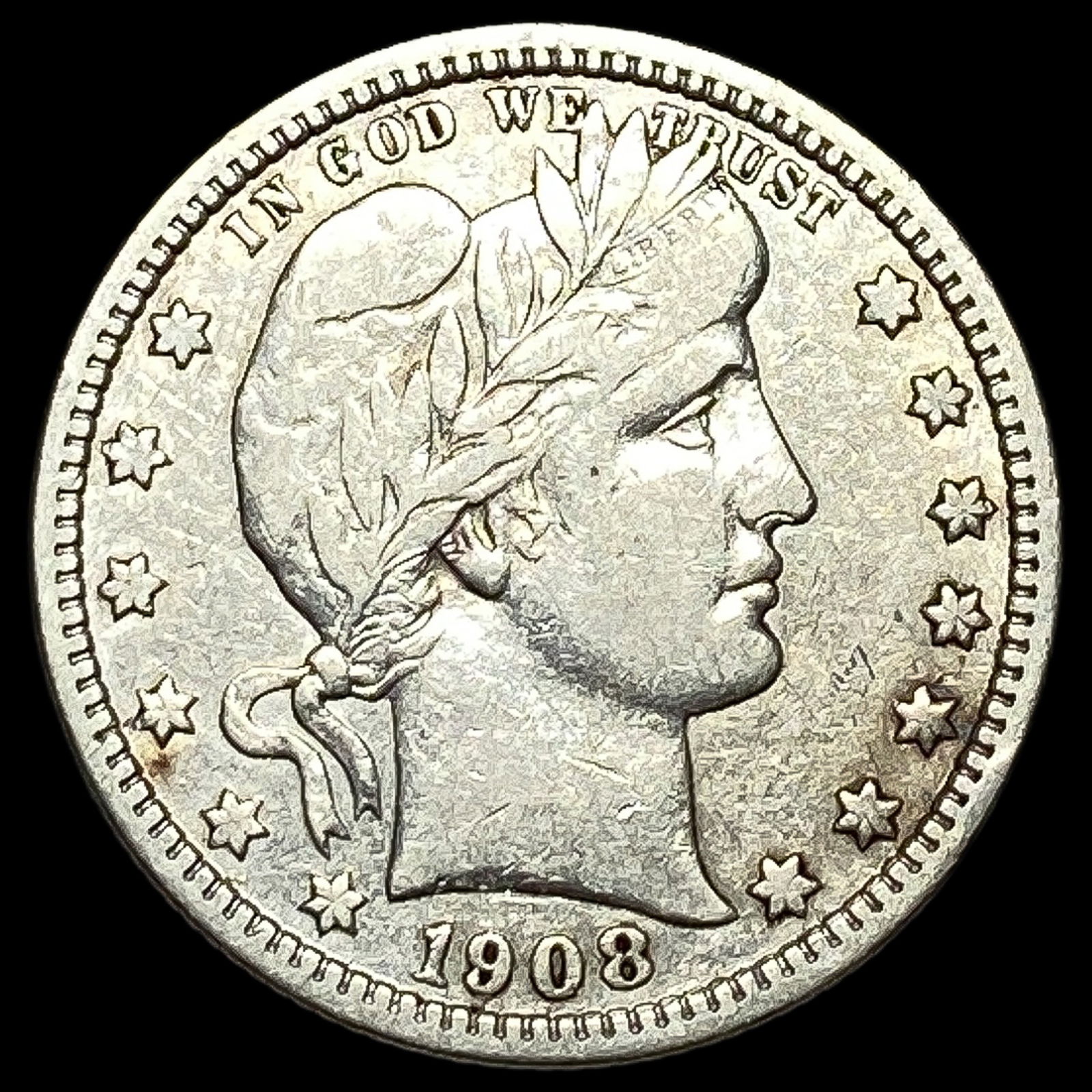 1908-D Barber Quarter LIGHTLY CIRCULATED (1 of 2)