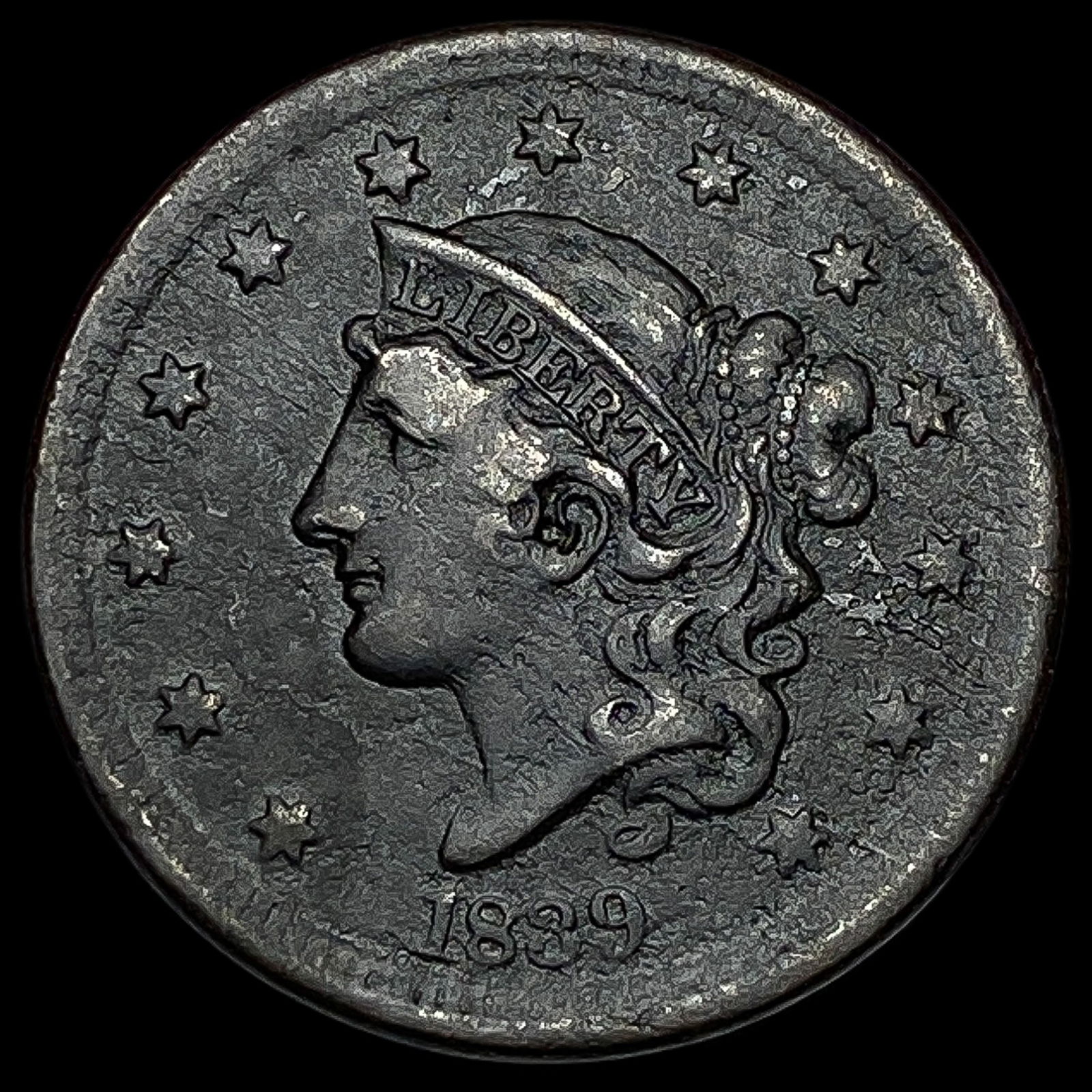 1839 Coronet Head Large Cent LIGHTLY CIRCULATED (1 of 2)