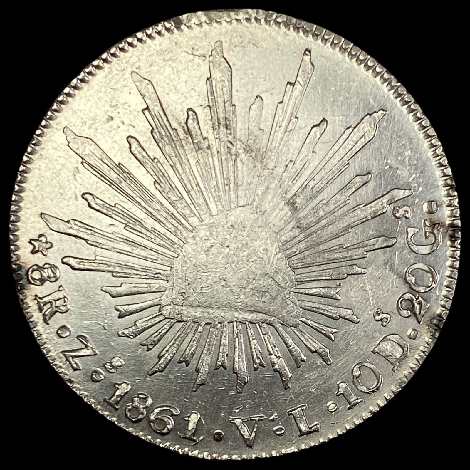 1861-Zs Mexico Silver 8 Reales HIGH GRADE (1 of 2)