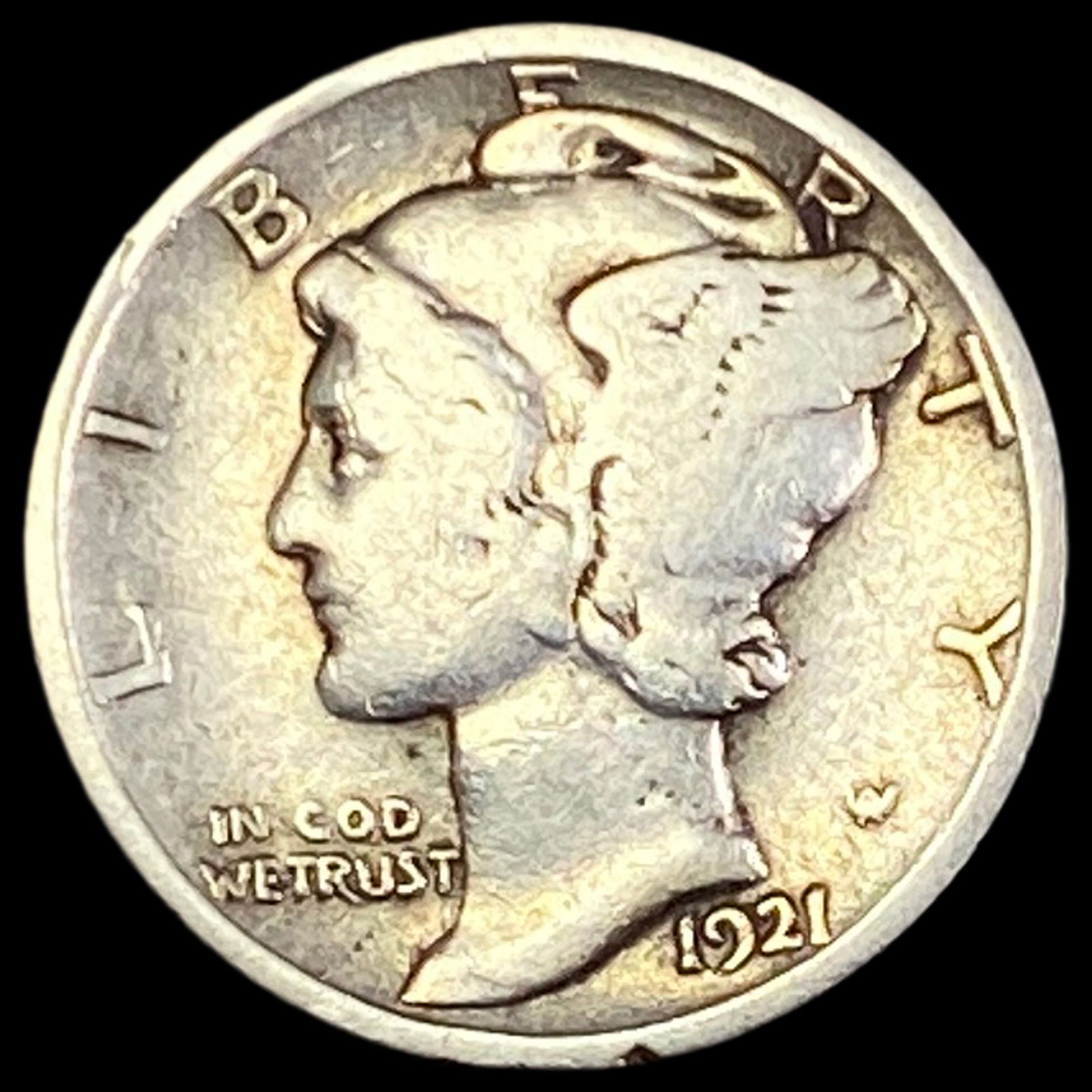 1921 Silver Mercury Dime LIGHTLY CIRCULATED (1 of 2)