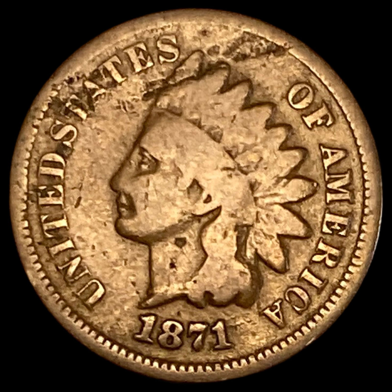 1871 Indian Head Cent NICELY CIRCULATED (1 of 2)