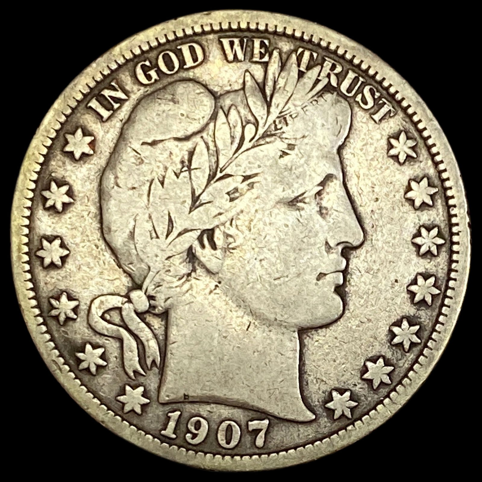 1907-D Silver Barber Half Dollar LIGHTLY CIRCULATED (1 of 2)