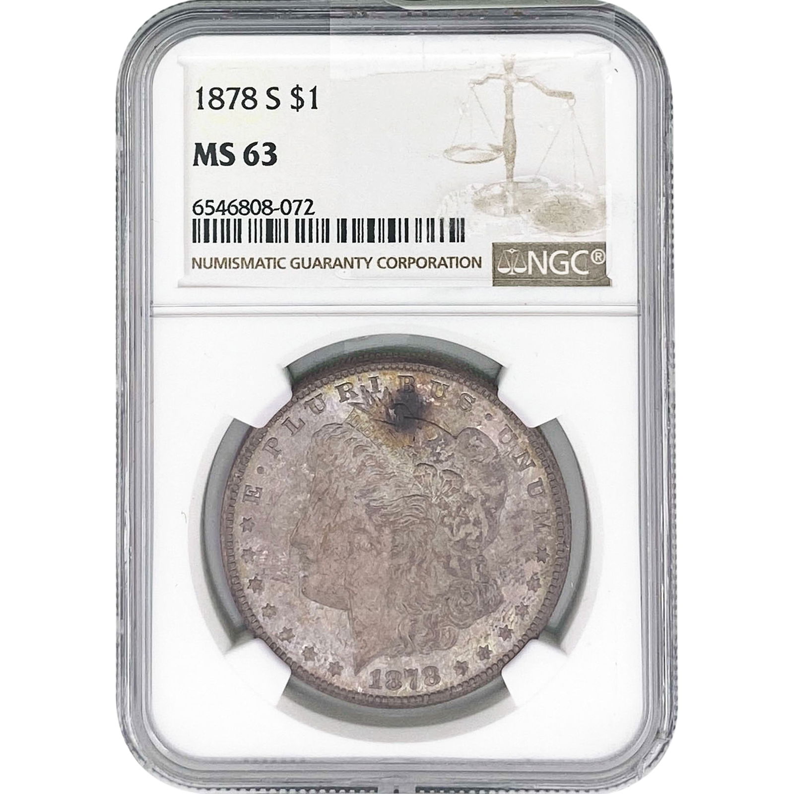 1878-S Morgan Silver Dollar NGC MS63: 1878-S Morgan Silver Dollar NGC MS63