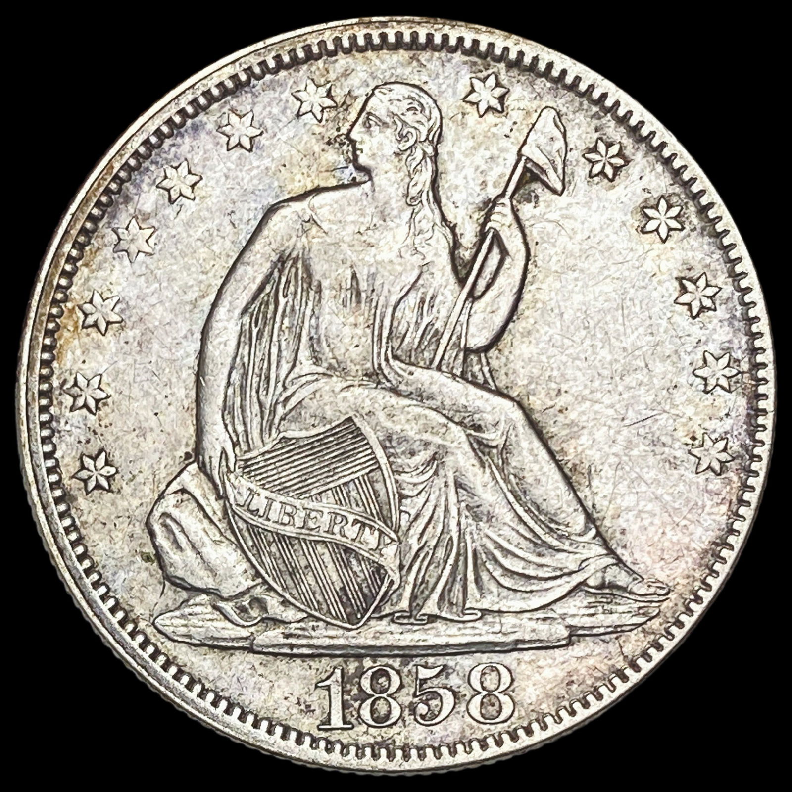 1858 Seated Liberty Half Dollar CHOICE AU (1 of 2)