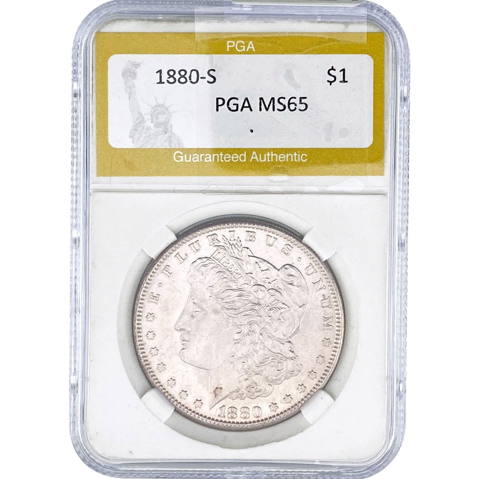 1880-S Morgan Silver Dollar PGA MS65 (1 of 2)