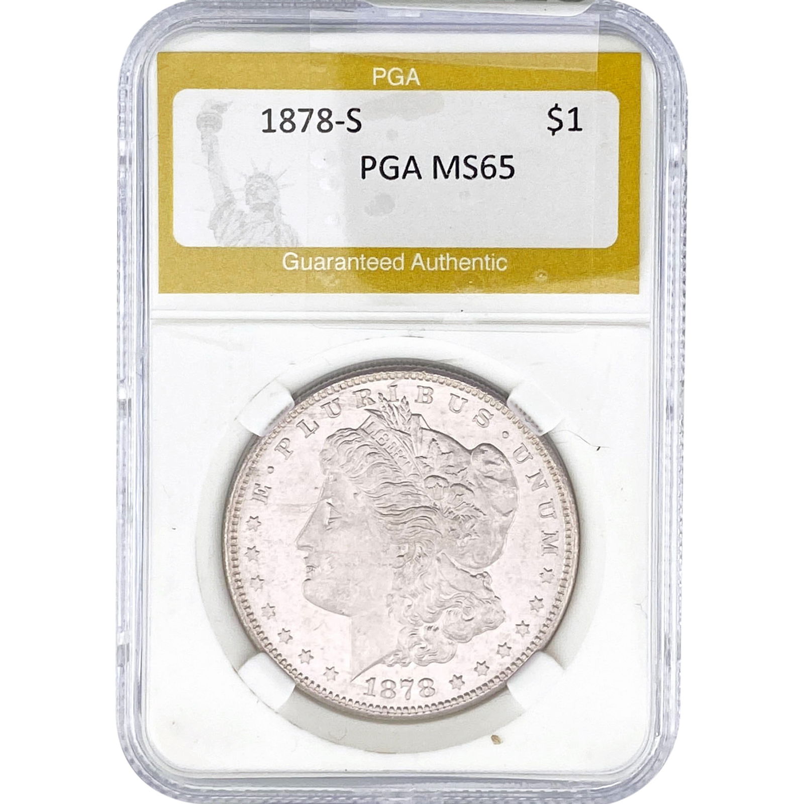 1878-S Morgan Silver Dollar PGA MS65: 1878-S Morgan Silver Dollar PGA MS65