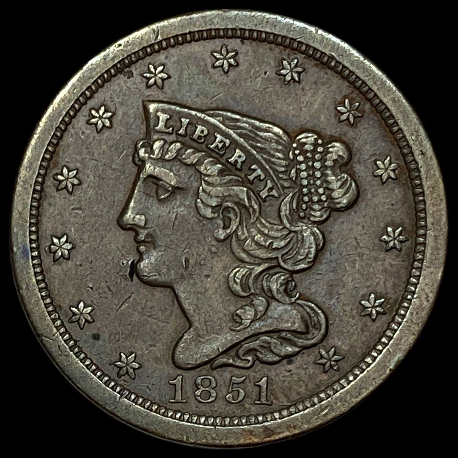 1851 Braided Hair Half Cent UNCIRCULATED (1 of 2)