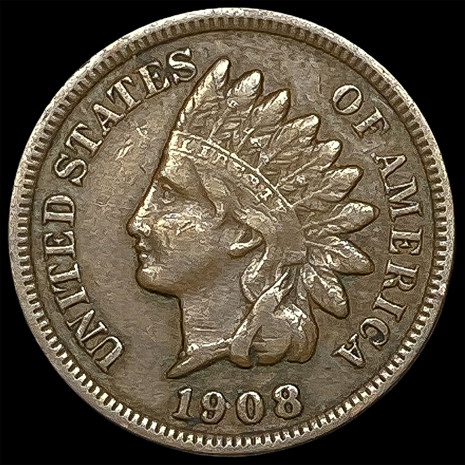 1908-S Indian Head Cent NEARLY UNCIRCULATED (1 of 2)