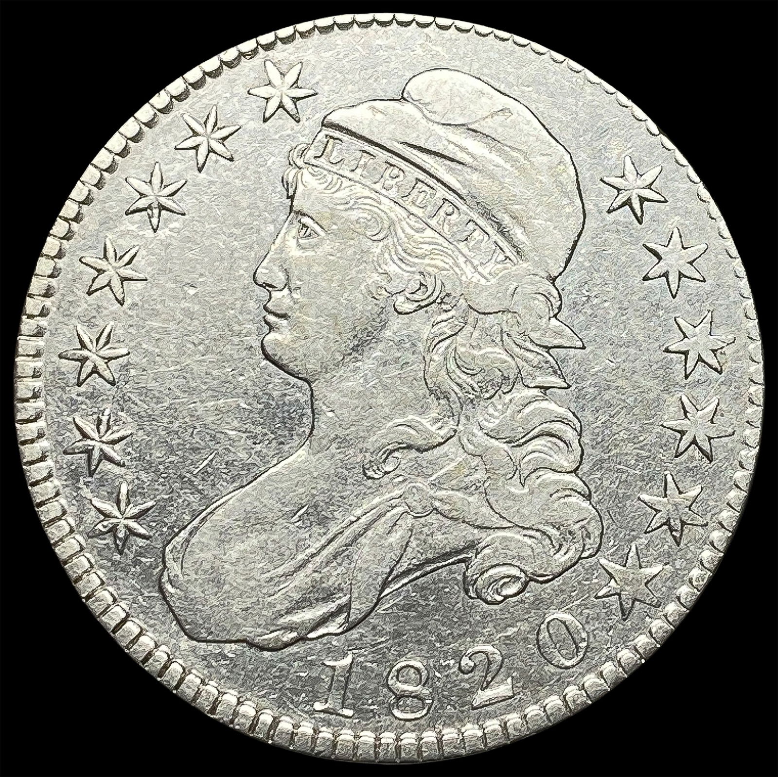 1820 Capped Bust Half Dollar NEARLY UNCIRCULATED (1 of 2)