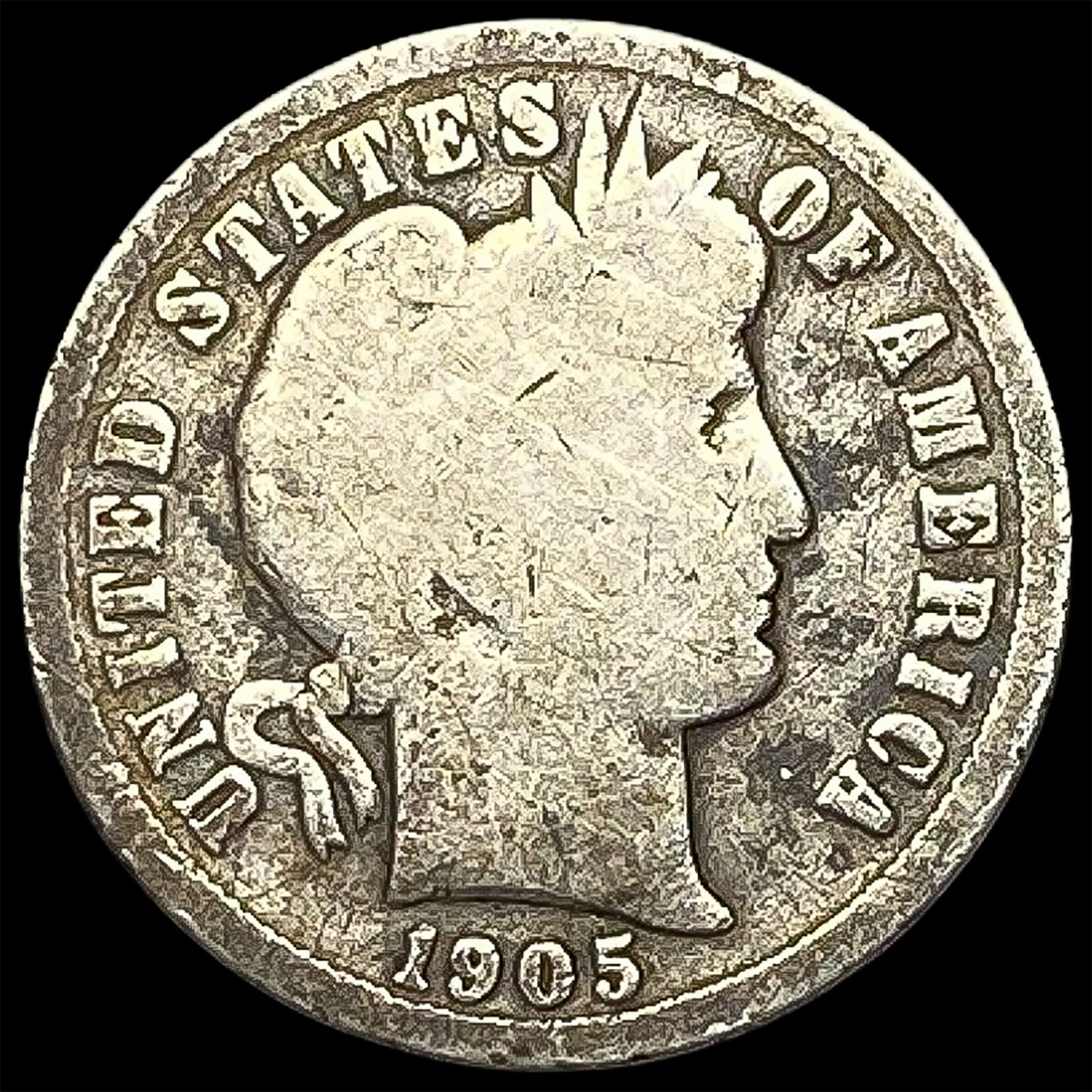 1905-O Silver Barber Dime NICELY CIRCULATED (1 of 2)