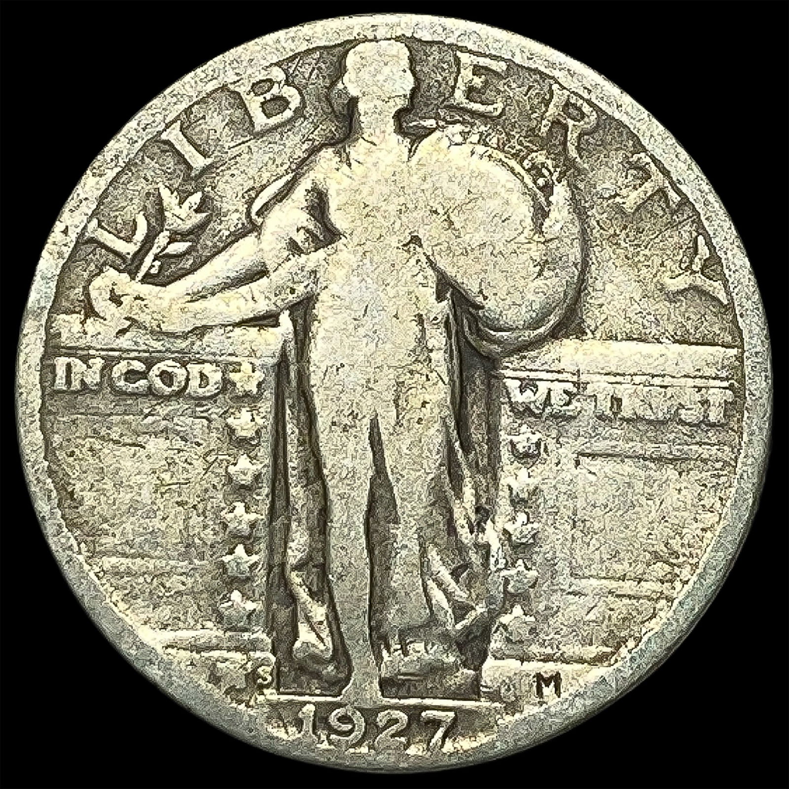 1927-S Silver Standing Liberty Quarter NICELY CIRCULATED (1 of 2)