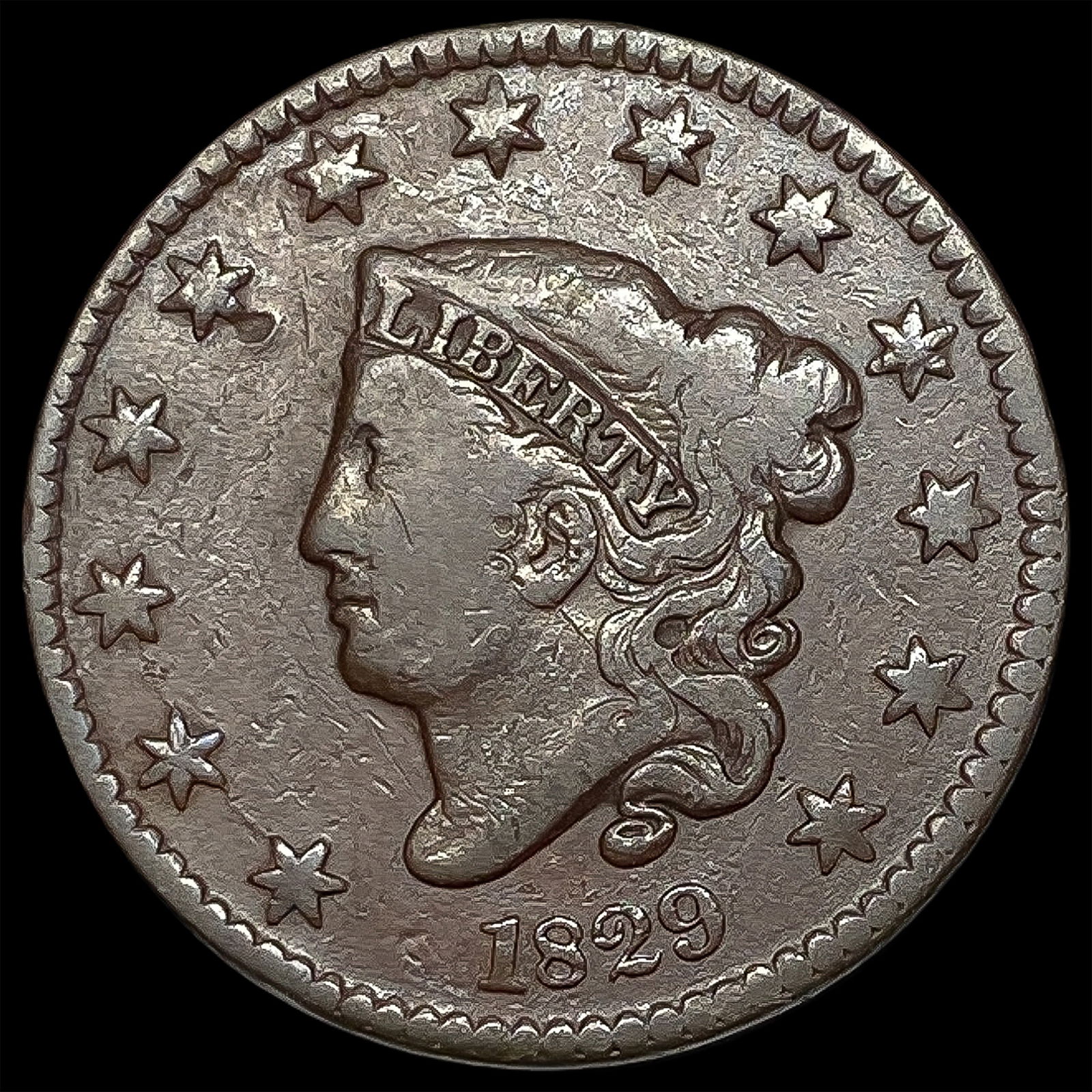 1829 Coronet Head Large Cent LIGHTLY CIRCULATED (1 of 2)