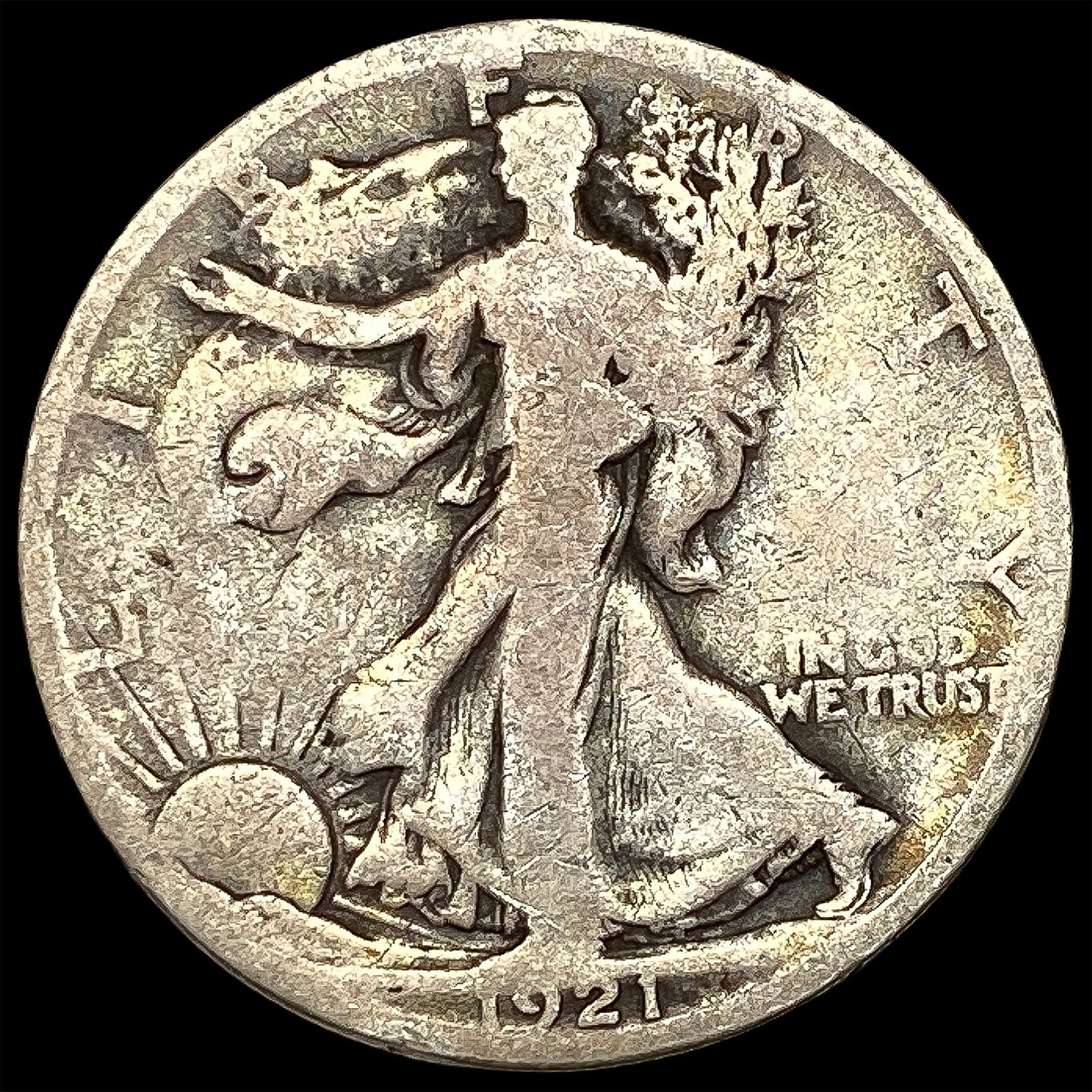 1921-S Silver Walking Liberty Half Dollar NICELY CIRCULATED: 1921-S Silver Walking Liberty Half Dollar NICELY CIRCULATED