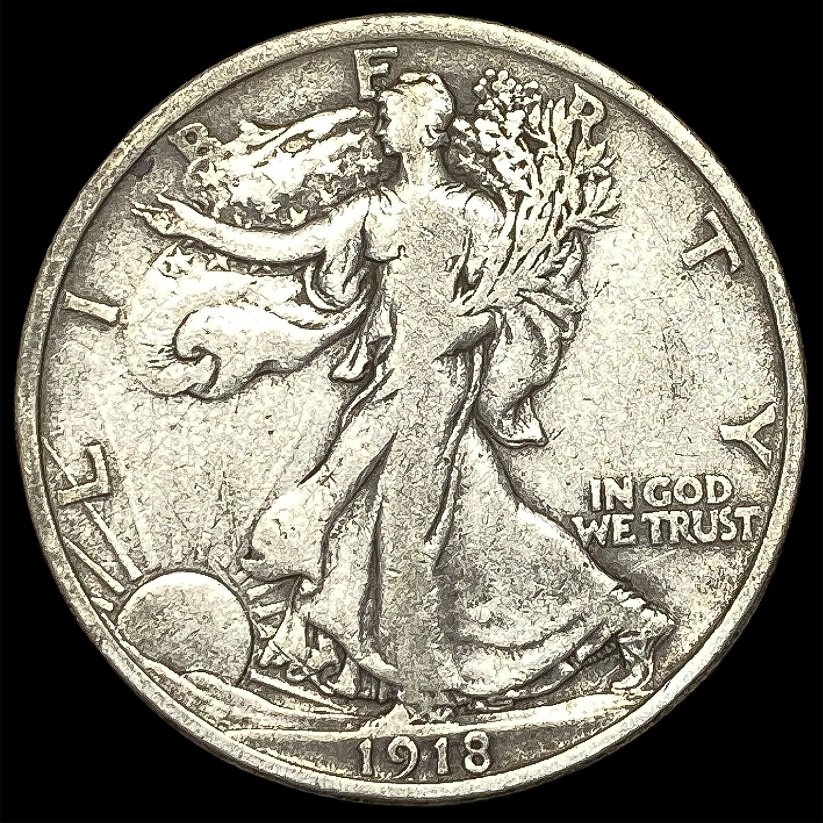 1918 Walking Liberty Half Dollar LIGHTLY CIRCULATED (1 of 2)