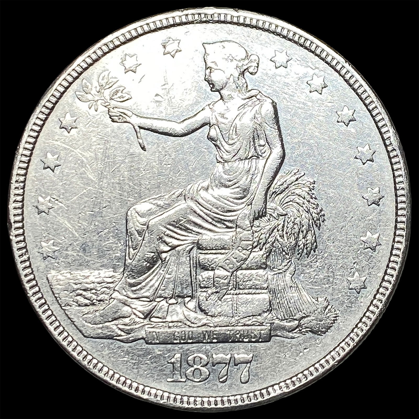 1877 Silver Trade Dollar NEARLY UNCIRCULATED (1 of 2)