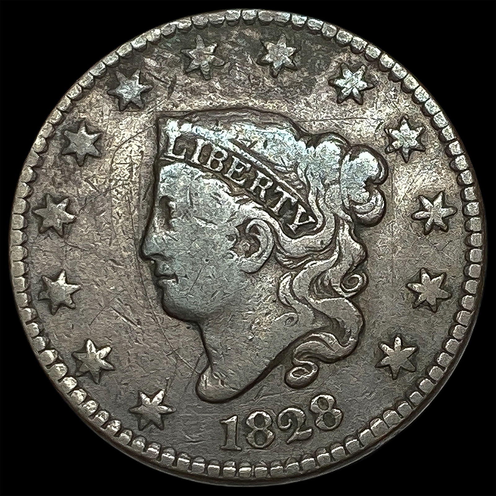 1828 Copper Large Cent LIGHTLY CIRCULATED (1 of 2)