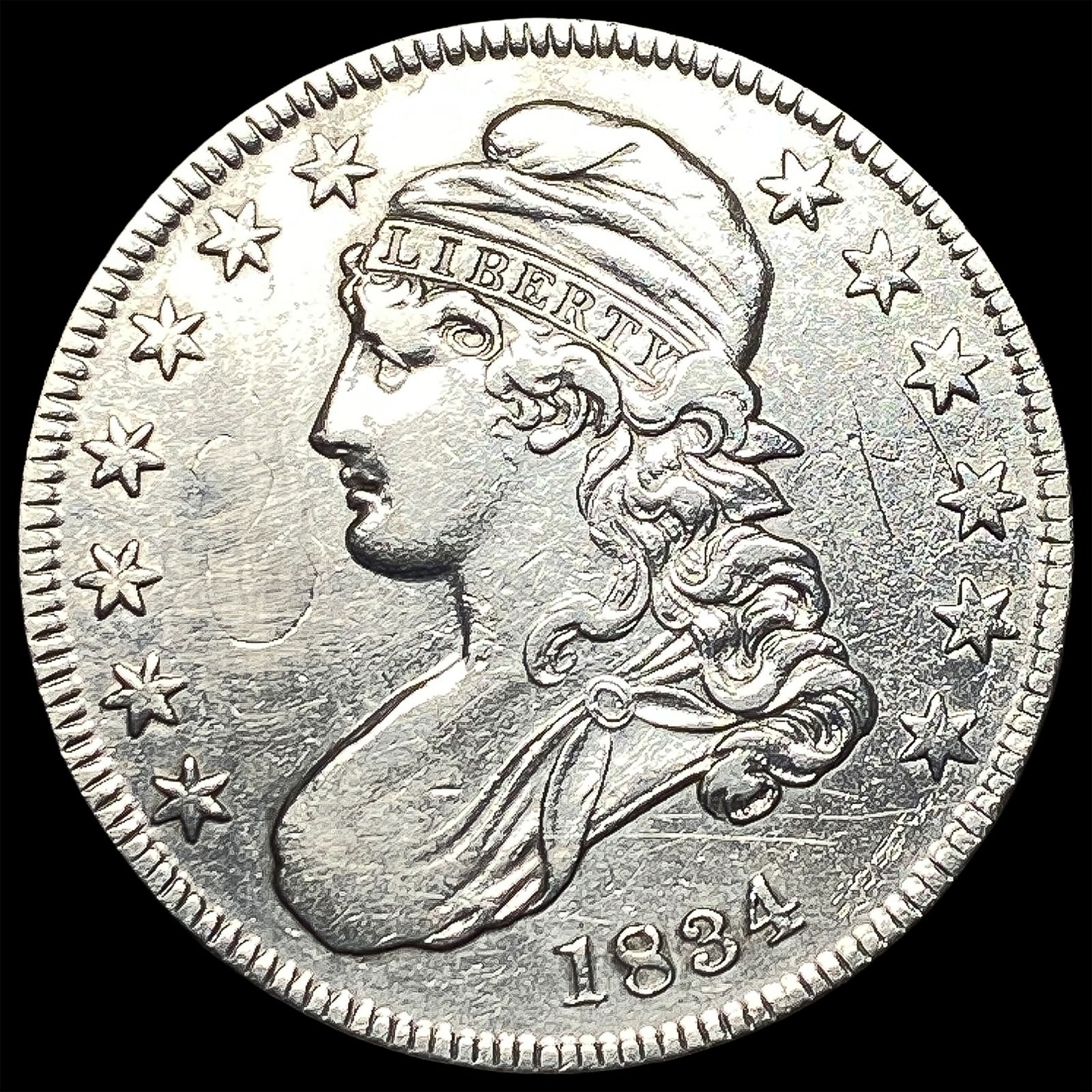 1834 Silver Capped Bust Half Dollar CLOSELY UNCIRCULATED (1 of 2)