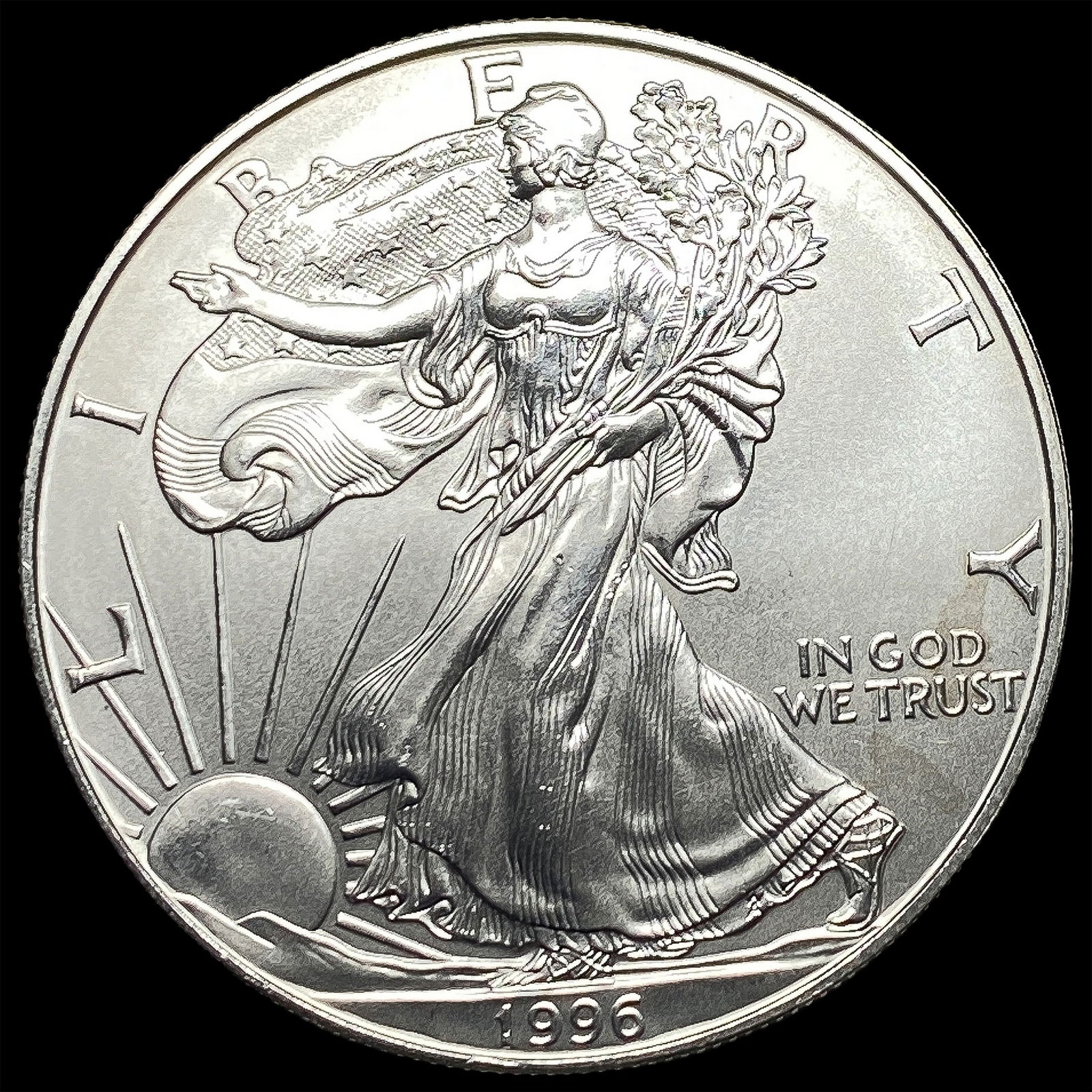 1996 1 oz Silver American Eagle $1 SUPERB GEM BU (1 of 2)