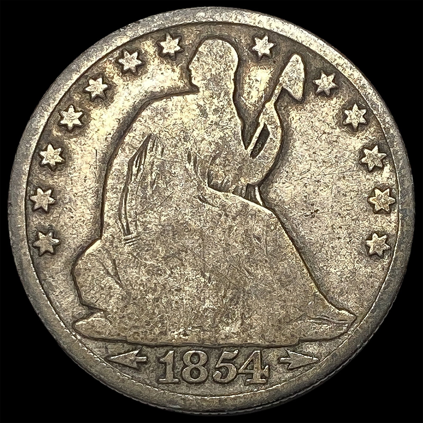 1854-O Silver Seated Liberty Half Dollar NICELY CIRCULATED (1 of 2)