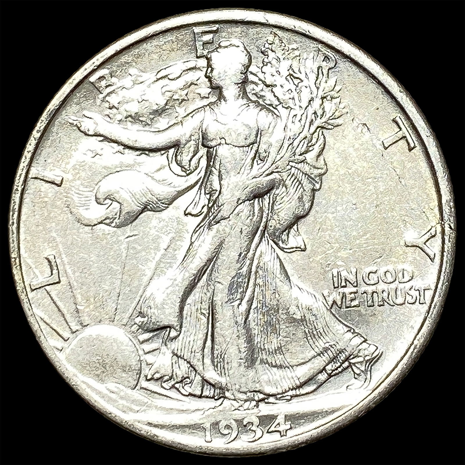 1934 Silver Walking Liberty Half Dollar CLOSELY UNCIRCULATED (1 of 2)
