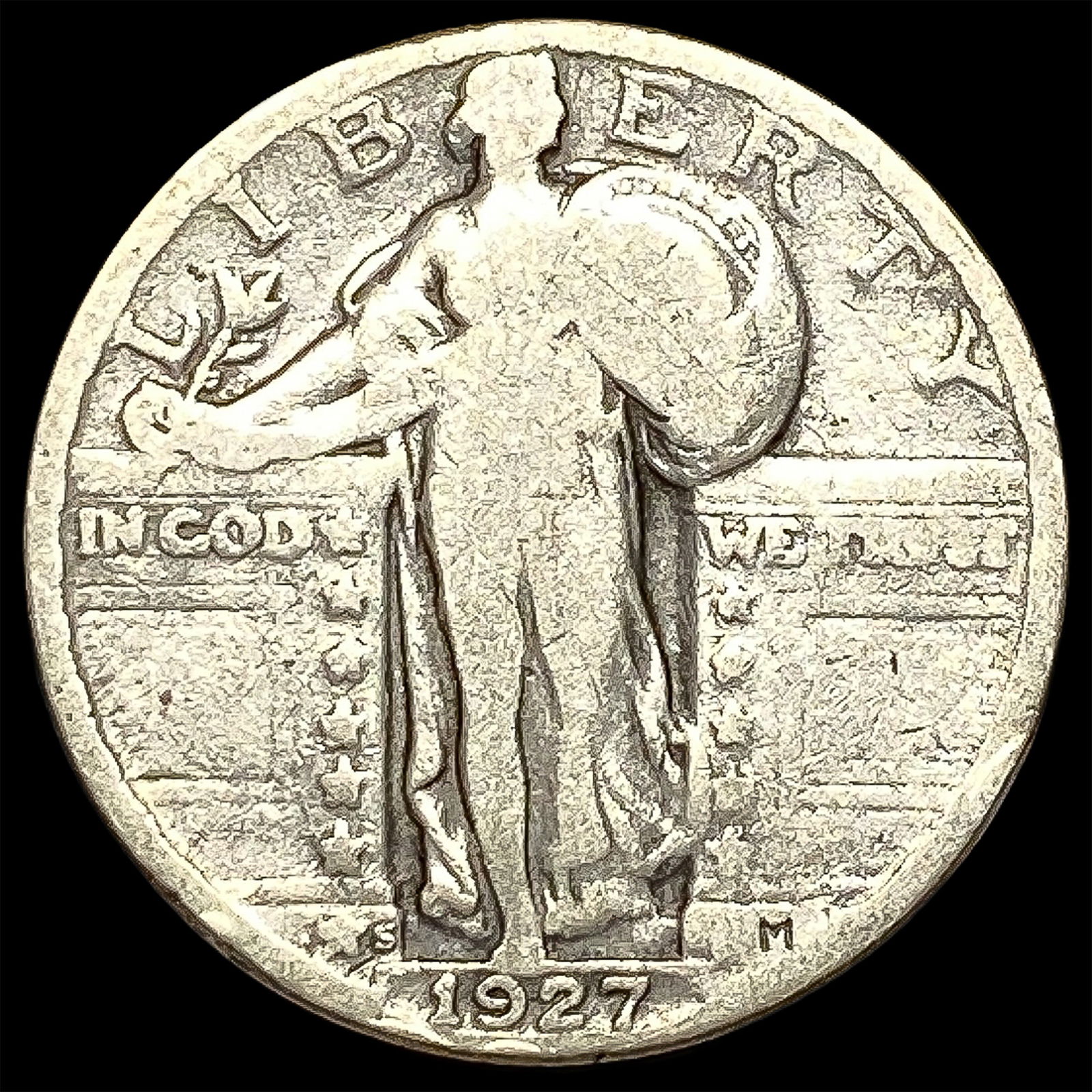 1927-S Silver Standing Liberty Quarter NICELY CIRCULATED (1 of 2)