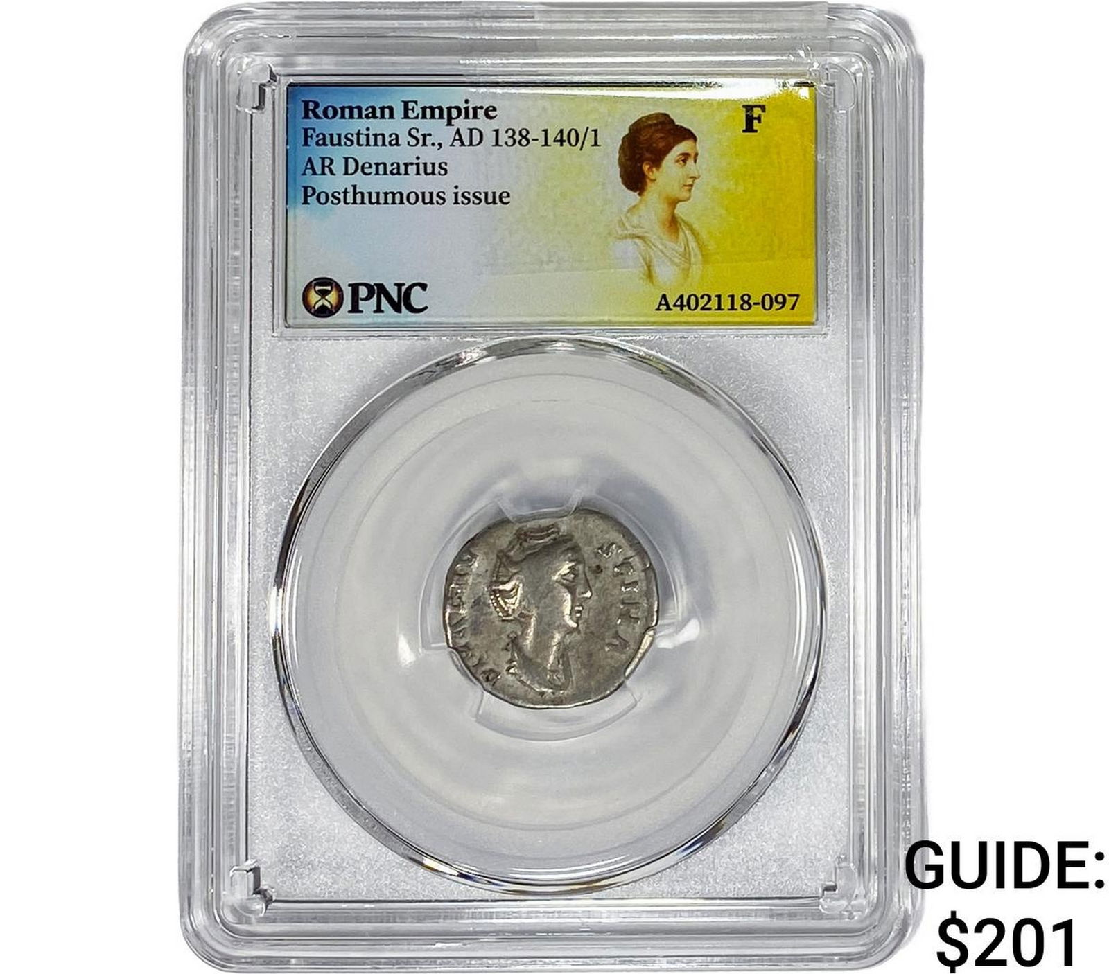 Roman Faustina Sr.,AD 138-140/1 AR Denarius PNC F: Roman Faustina Sr.,AD 138-140/1 AR Denarius PNC F