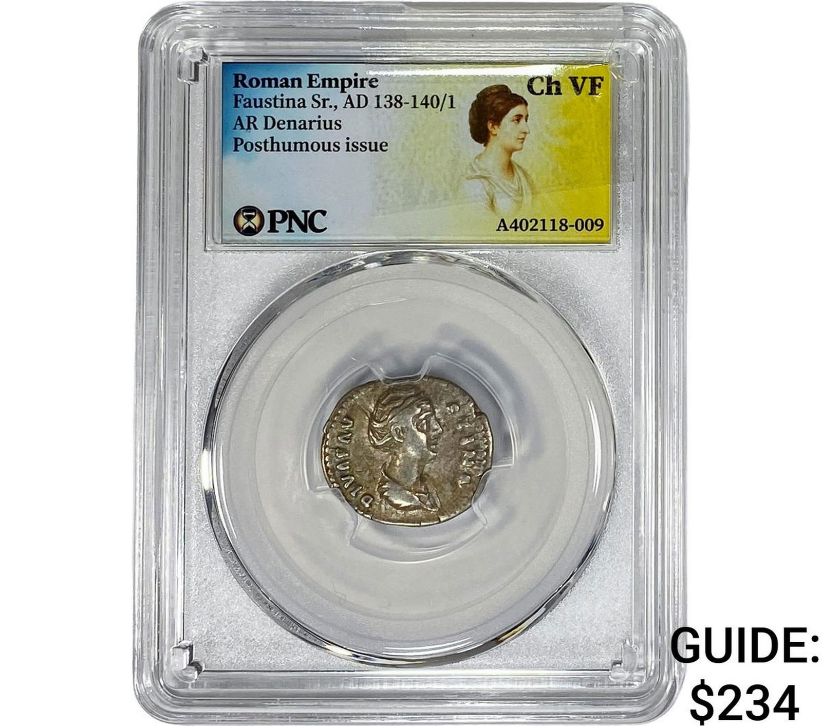 Roman Faustina Sr.,AD 138-140/1 AR Denarius PNC ChVF: Roman Faustina Sr.,AD 138-140/1 AR Denarius PNC ChVF