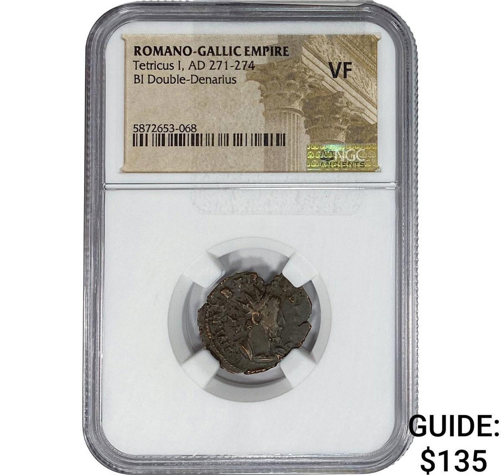 Romano-Gallic TetricusI, AD271-274 BIDbl-Denarius NGC VF (1 of 2)