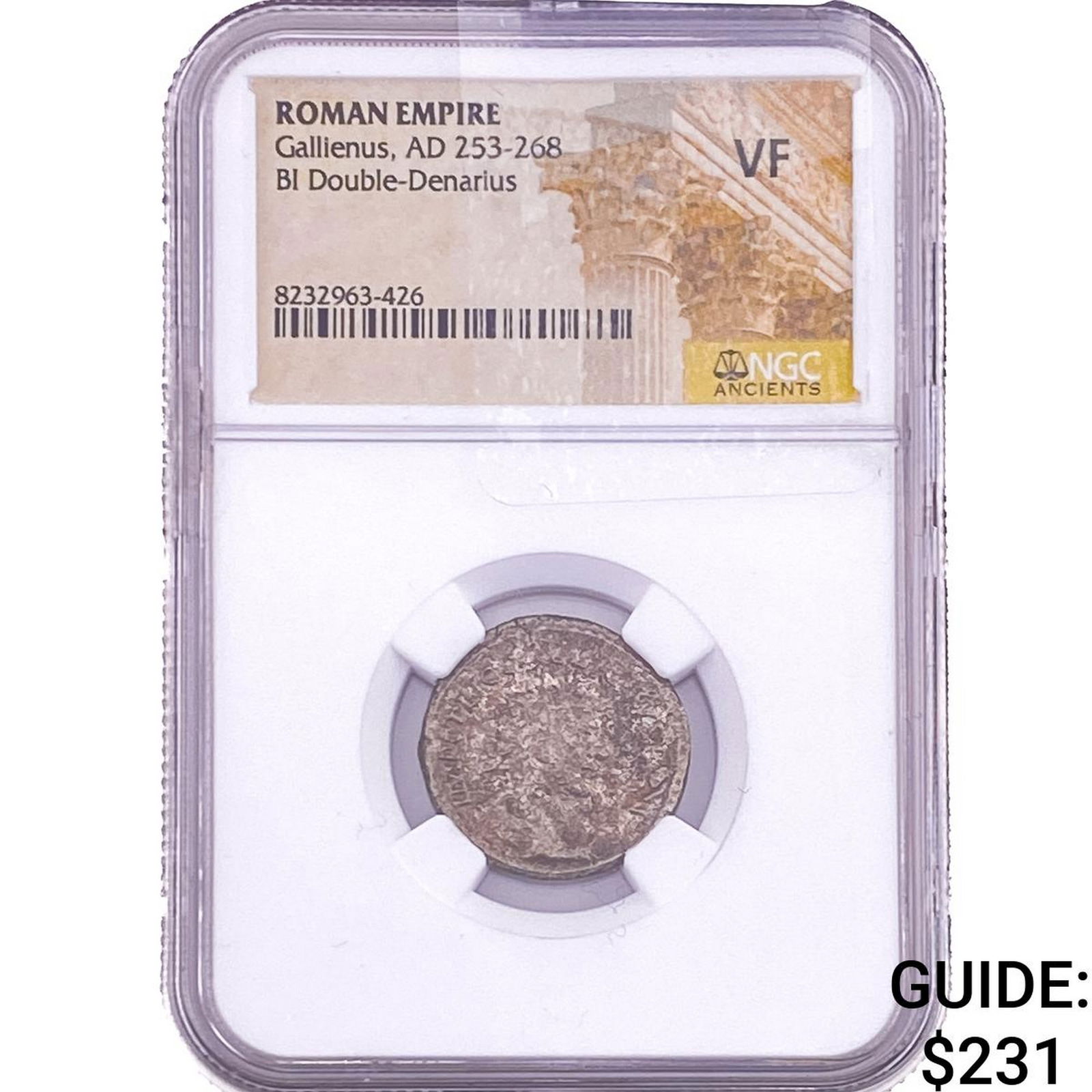 Roman Gallienus,AD 253-268 BI Double-Denarius NGC VF (1 of 2)