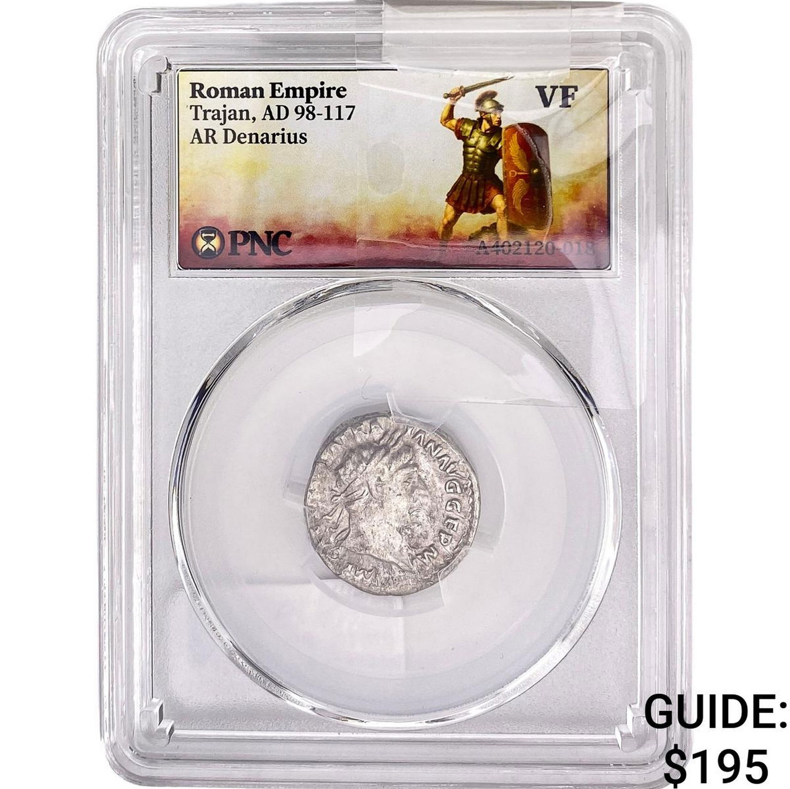 Roman Trajan, AD 98-117 AR Denarius PNC VF: Roman Trajan, AD 98-117 AR Denarius PNC VF