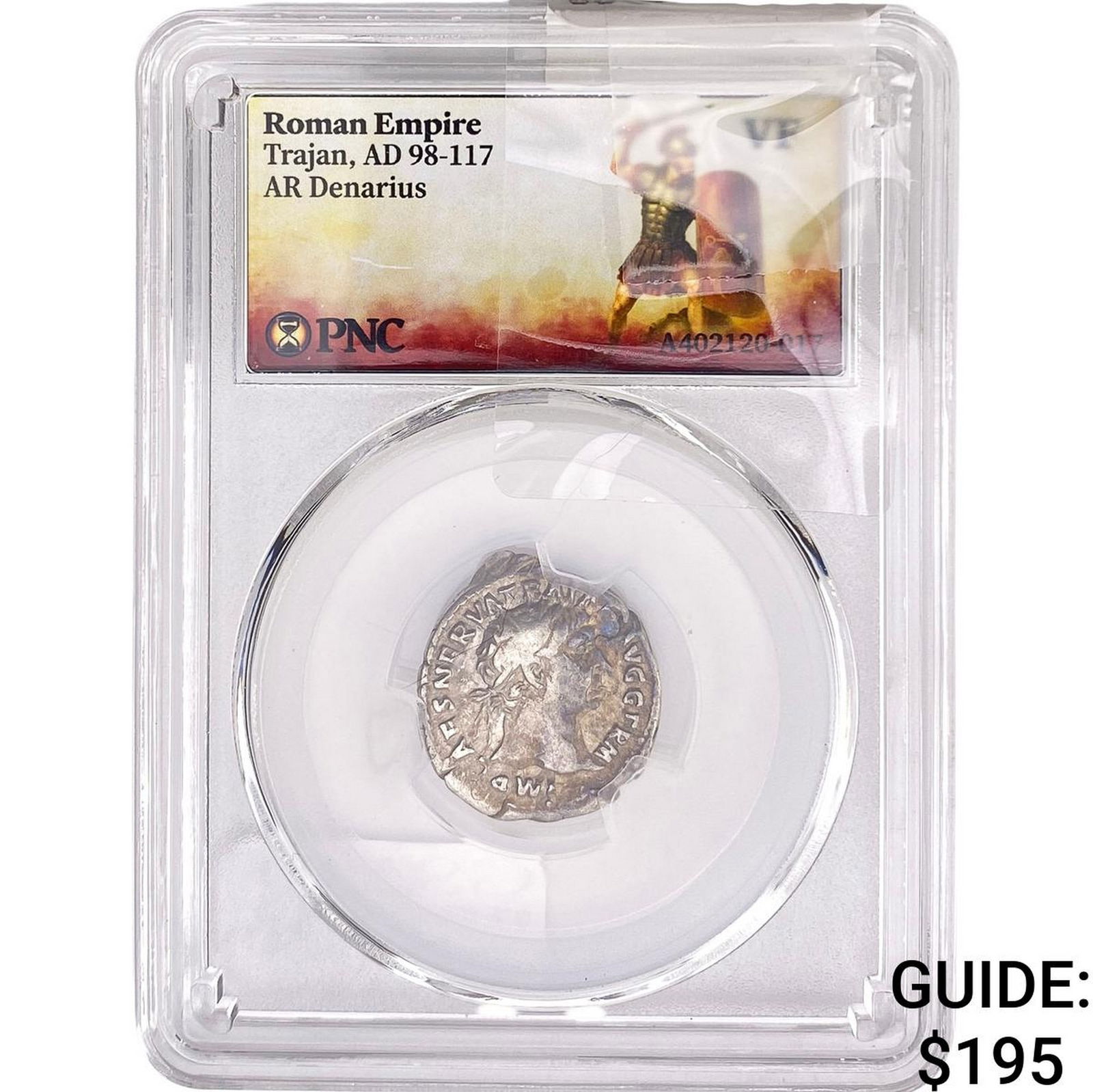 Roman Trajan, AD 98-117 AR Denarius PNC VF: Roman Trajan, AD 98-117 AR Denarius PNC VF