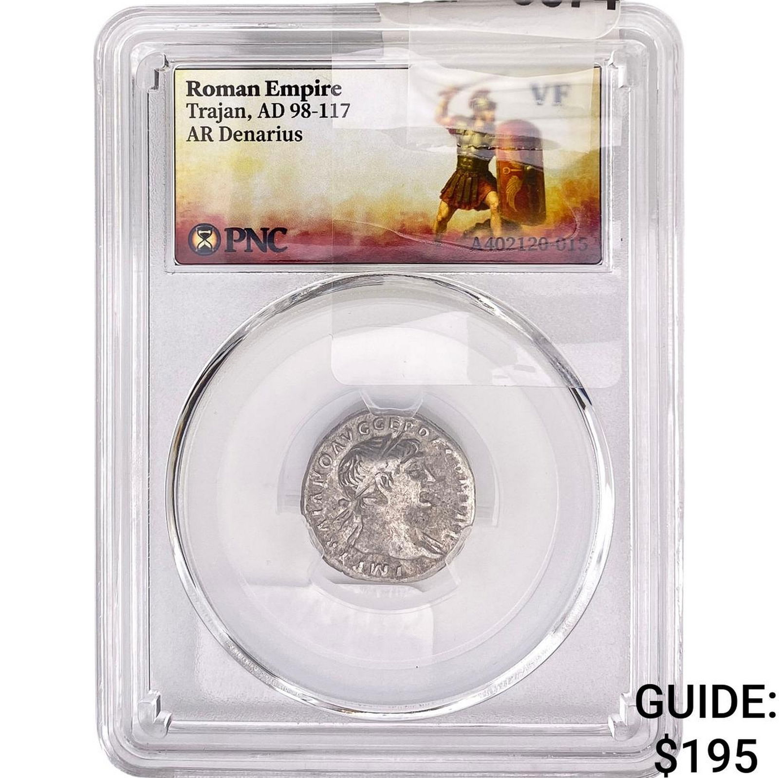 Roman Trajan, AD 98-117 AR Denarius PNC VF: Roman Trajan, AD 98-117 AR Denarius PNC VF