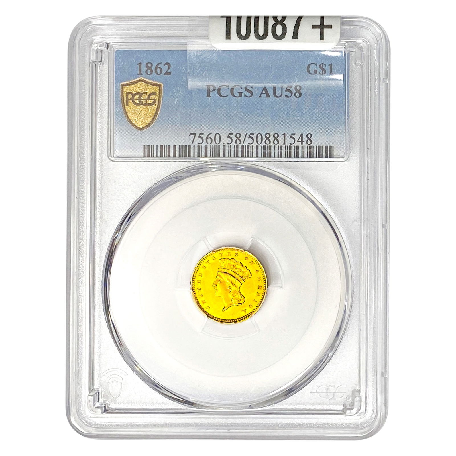 1862 Rare Gold Dollar PCGS AU58 (1 of 2)