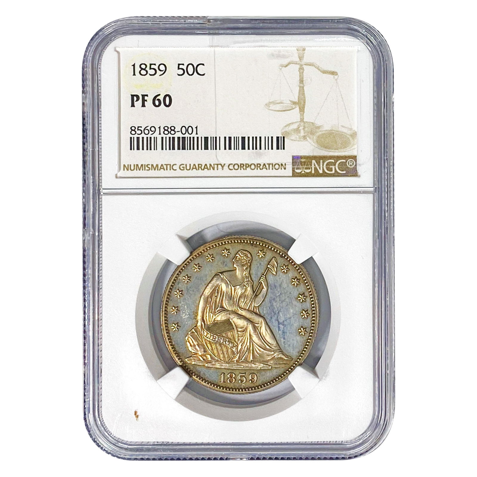 1859 Seated Liberty Half Dollar NGC PF60 (1 of 2)