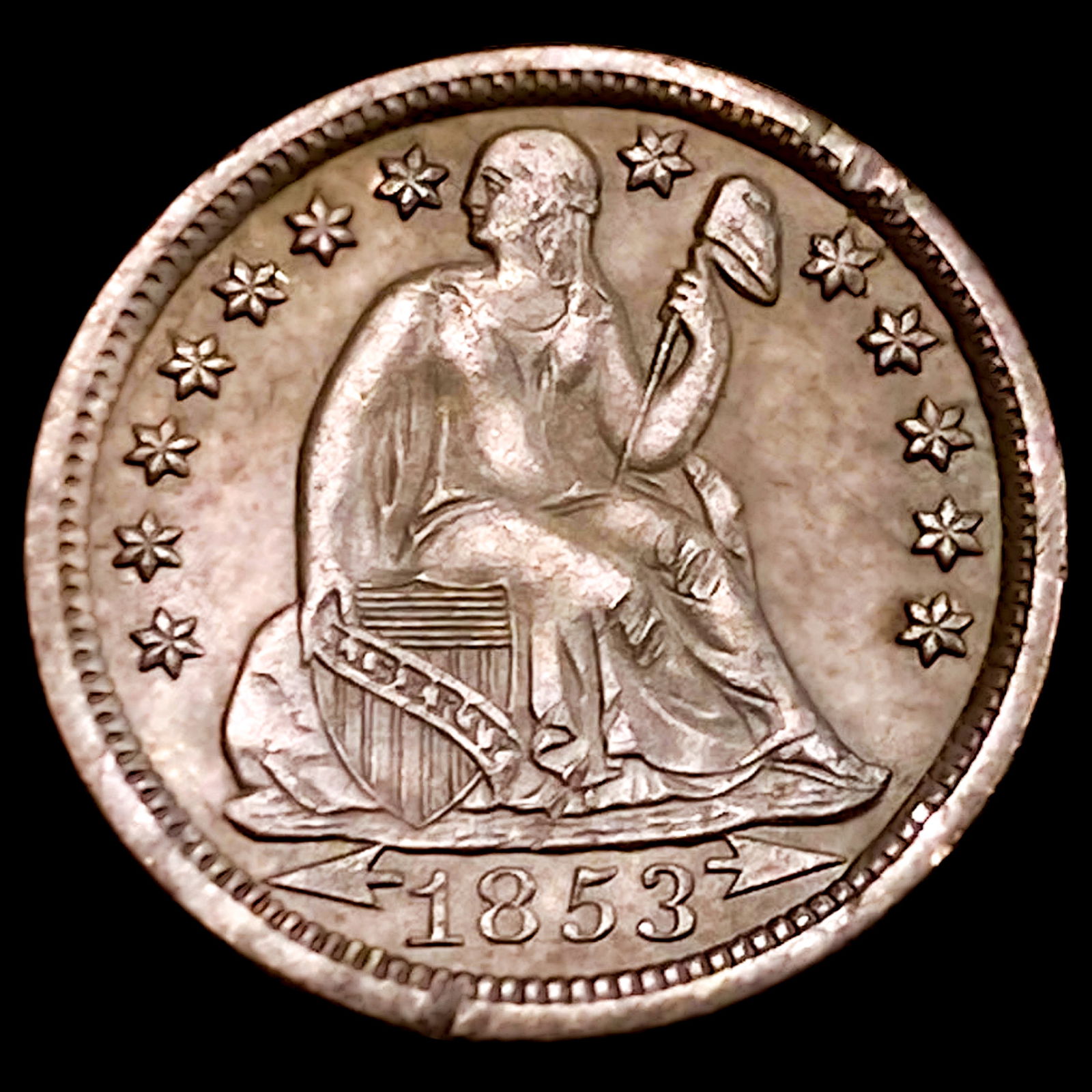 1853-O Arrows Seated Liberty Dime (1 of 2)