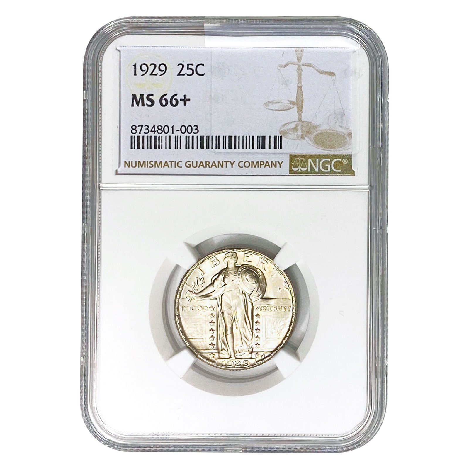 1929 Standing Liberty Quarter NGC MS66+: 1929 Standing Liberty Quarter NGC MS66+