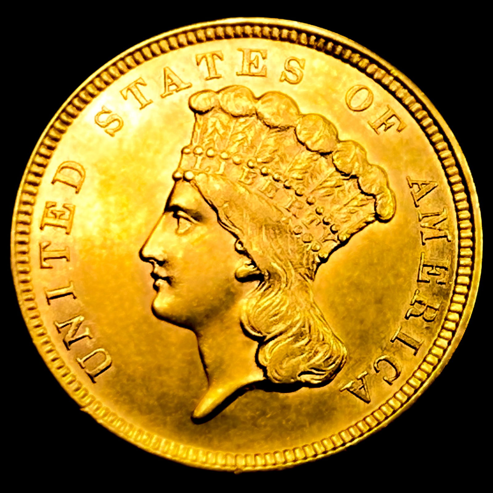 1854 $3 Gold Piece (1 of 2)