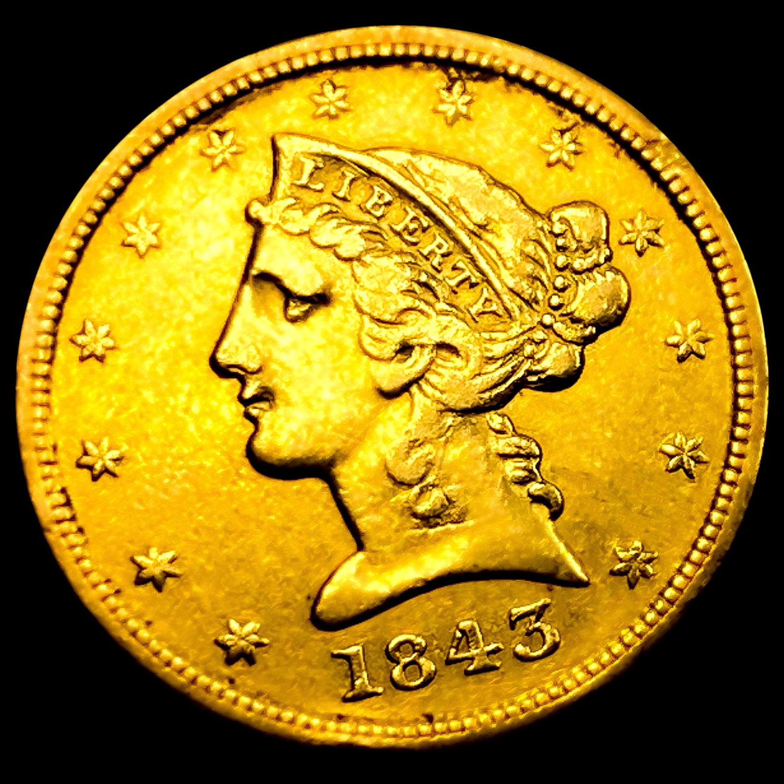 1843-D Med D $5 Gold Half Eagle (1 of 2)