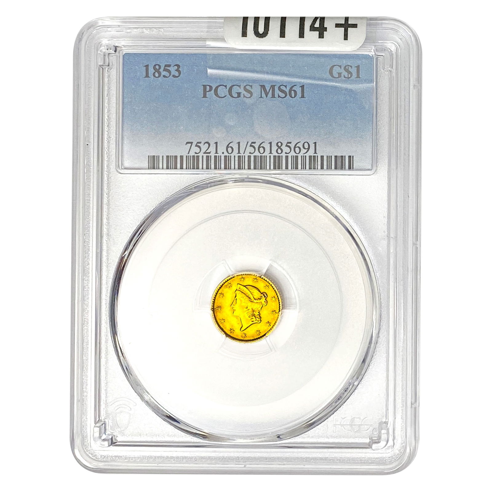 1853 Rare Gold Dollar PCGS MS61: 1853 Rare Gold Dollar PCGS MS61