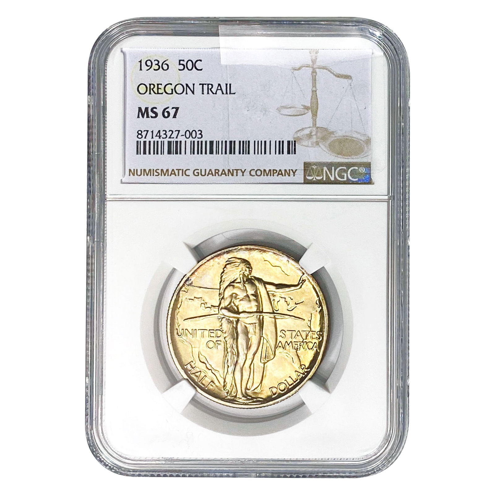 1936 Oregon Trail Half Dollar NGC MS67: 1936 Oregon Trail Half Dollar NGC MS67