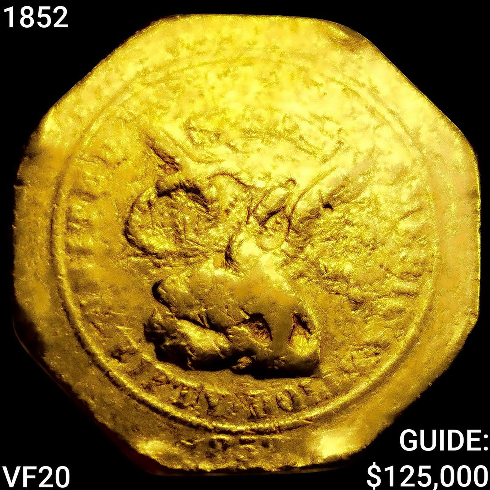 1852 Humboldt $50 "887" California Gold Assay: 1852 Humboldt $50 "887" California Gold Assay