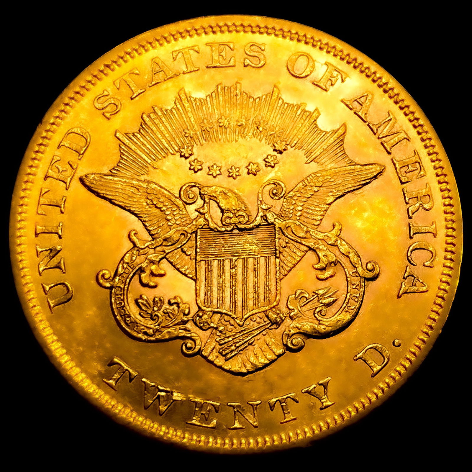 1864 $20 Gold Double Eagle UNCIRCULATED - 2
