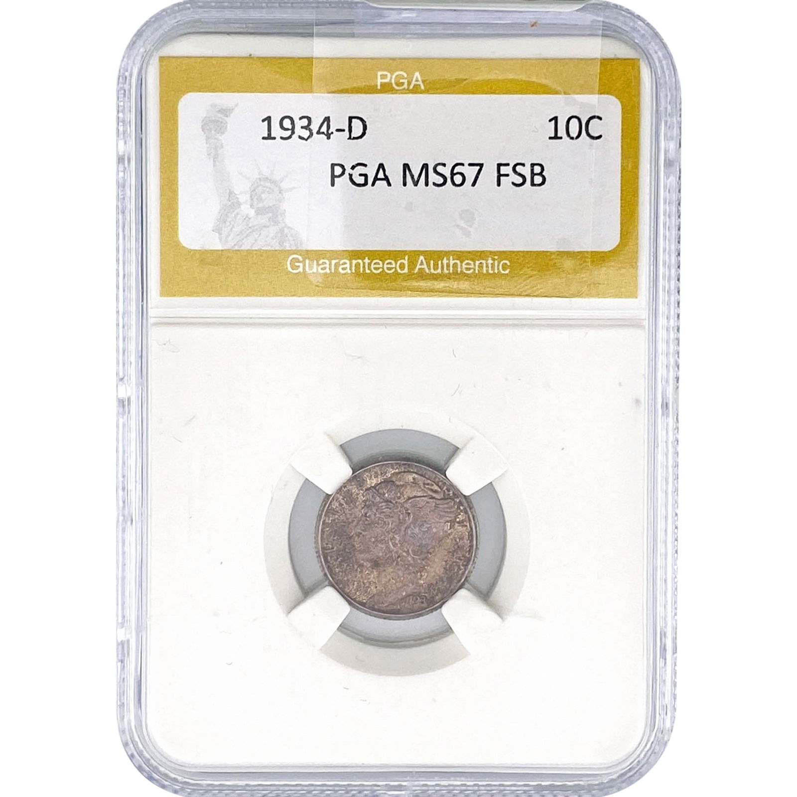 1934-D Mercury Silver Dime PGA MS67 FSB (1 of 2)