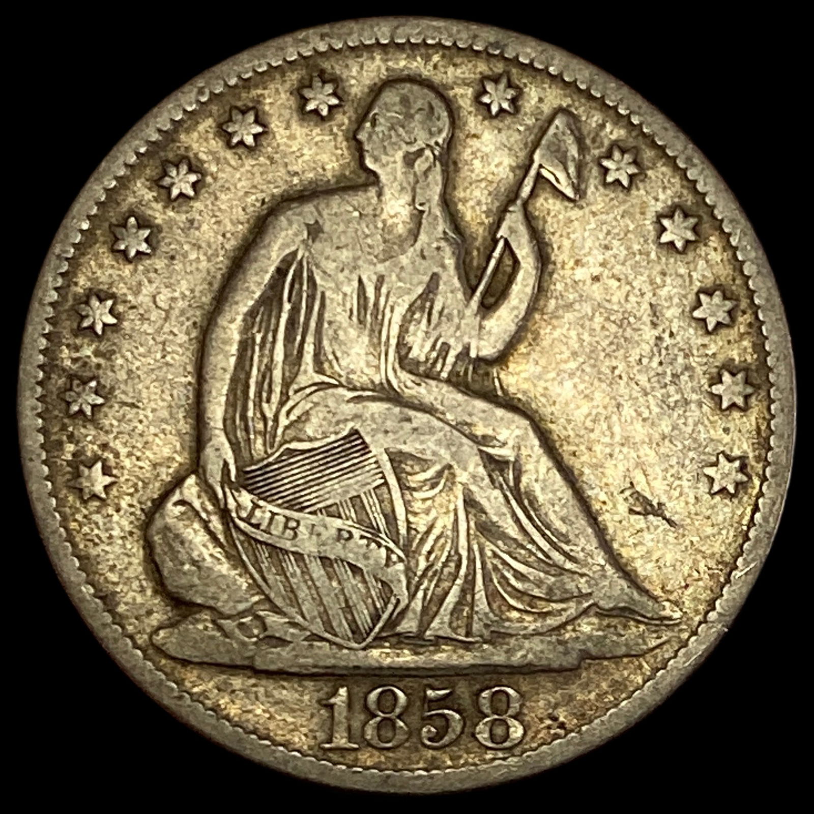 1858-O Seated Liberty Half Dollar LIGHTLY CIRCULATED (1 of 2)
