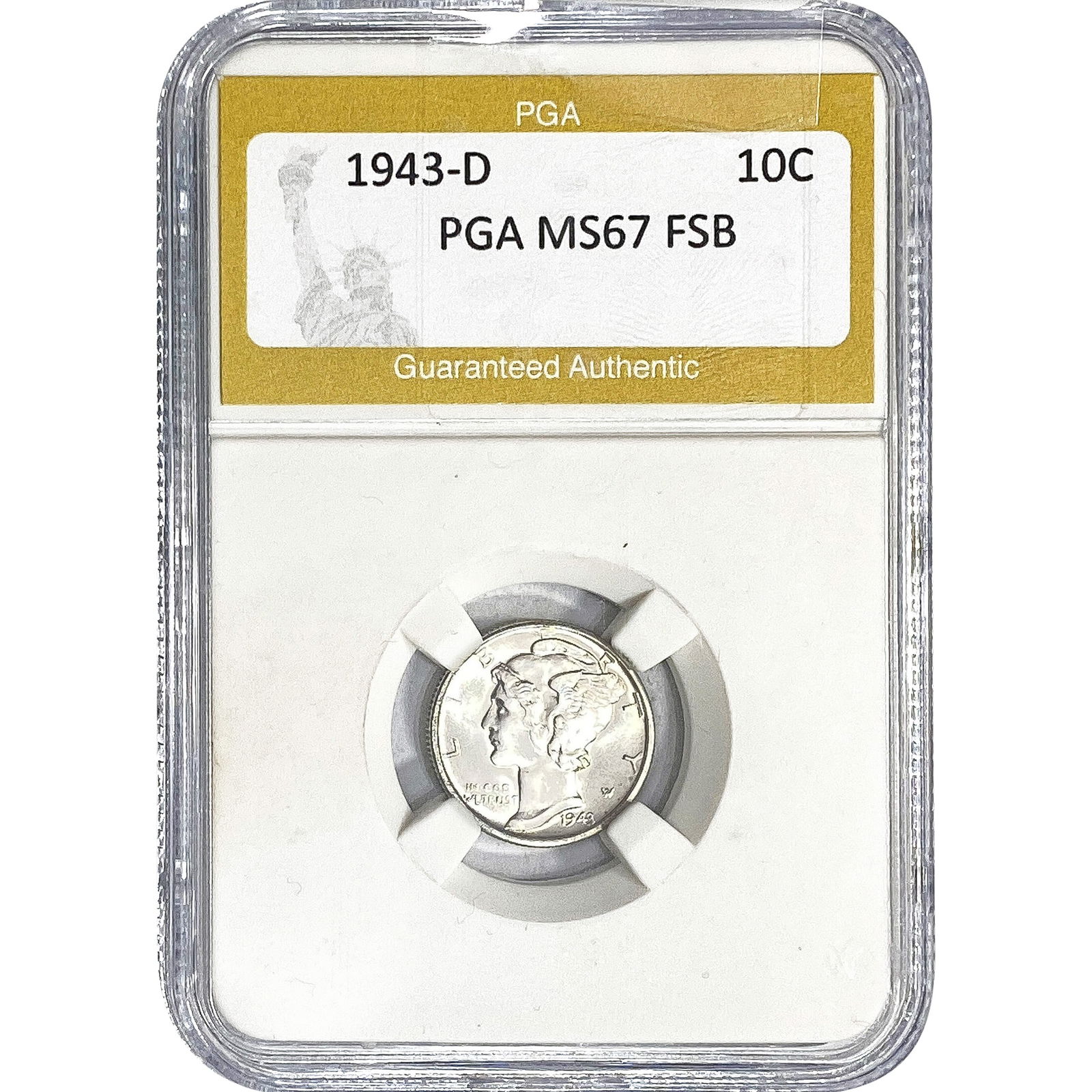 1943-D Mercury Silver Dime PGA MS67 FSB (1 of 2)