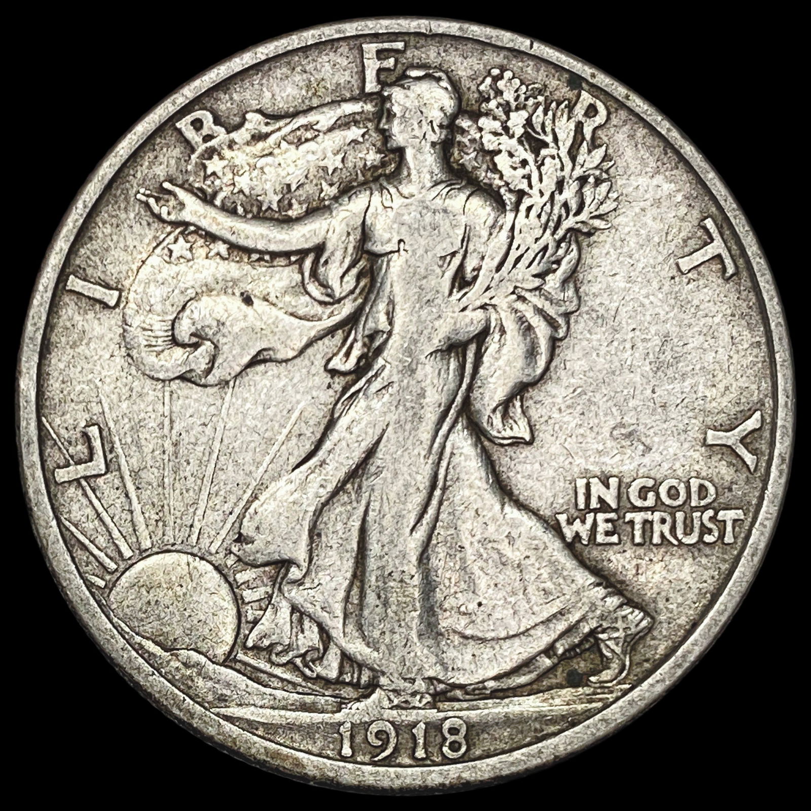 1918-D Walking Liberty Half Dollar LIGHTLY CIRCULATED (1 of 2)